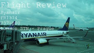 Flight Review Ryanair  FR1374  737800  London Stansted  Prague [upl. by Aeet427]