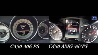 Mercedes C350 vs C43 AMG 100200 Acceleration comparison [upl. by Acenahs523]