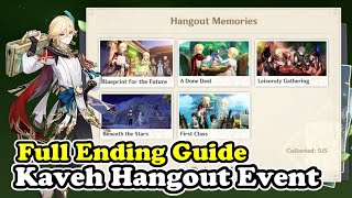 Genshin Impact Kaveh Hangout Event All 5 Endings Full Guide [upl. by Ancell5]