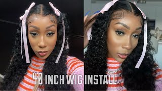 40 INCH LOOSE WAVE WIG INSTALL  STYLING COQUETTE STYLE ALIEXPRESS WIG WUALALA [upl. by Ahsanat]