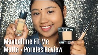 Maybelline Fit Me Matte  Poreless Foundation Powder amp Concealer Review  DaintyDashBeauty [upl. by Krystyna521]