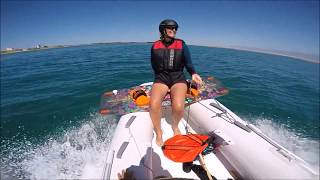 Yamaha 15 hp 43 kmh speedtest wakeboarding [upl. by Ennayram]