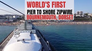 WORLDS FIRST Pier to Shore Zip Wire RockReef PierZip Bournemouth [upl. by Odranar]