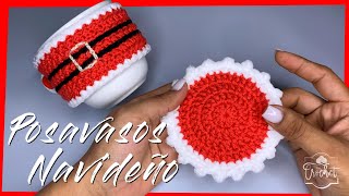 POSAVASOS Navideño Tejido a Crochet en tan solo 8 MINUTOS TUTORIAL PASO A PASO [upl. by Adnoyek]