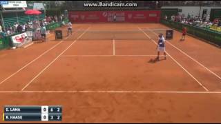 Robin Haase loses point for hindrance in hilarious fashion during the Prostejov Challenger [upl. by Derfnam]