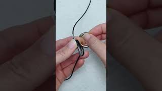 Instructions for tying a ring into a necklace using a straw diy crafts necklace [upl. by Awuhsoj]