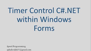 Timer Control CNET within Windows Forms  Using a Timer Control C  AspNet [upl. by Serle278]