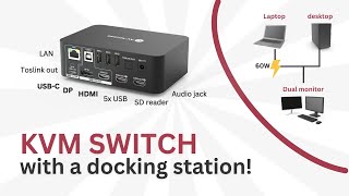 KVM Switch with Docking Station for 4K Dual Monitors iDock C10 [upl. by Darlleen772]