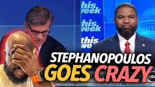 George Stephanopoulos Loses His Mind Holding Byron Donalds Accountable For Kamala Harris Ethnicity 😩 [upl. by Eilyk]