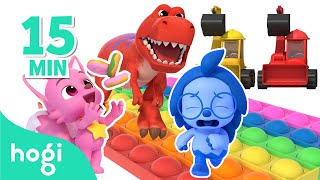 👍🏻Best 5 Learn Colors with Hogi｜Pop It Dino Race Slides Donuts Cars｜Hogi Pinkfong [upl. by Gerhardine]