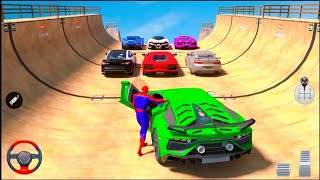 Ramps built for Superheroes SpiderMan race and Superhero Cars texture pack Hot Wheels car GTA V mods [upl. by Adnolaj]