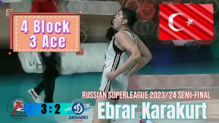 Russian Superleague 202324 Semifinal R3 Lokomotivkaliningrad vs Dinamo Moscow Ebrar Karakurt [upl. by Orianna]