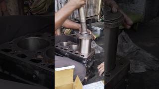 How to install sylender liner piston in tractor car all engine rebuilding shorts [upl. by Thornburg]