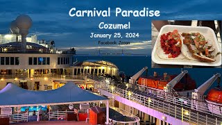 Carnival Paradise Cozumel January 25 2024 [upl. by Pearman]