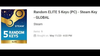 Opening 5 Random Elite Steam game keys [upl. by Remas]