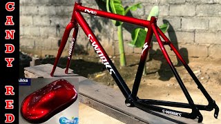 Color Candy Red  How to paint a bike professionally  DIY repaint TUTORIAL [upl. by Sundstrom59]