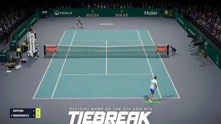 G DIMITROV vs A RINDERKNECH Paris 24 Gameplay TIEBREAK tiebreak [upl. by Ilrahc339]