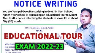 Notice WritingEducational Tour NoticeNotice 202223 ExamScience Tour Notice in english [upl. by Ahsauqram]