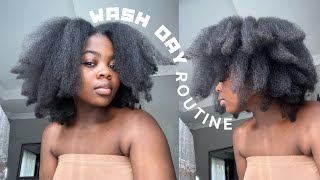 UPDATED WASH DAY amp GROWTH ROUTINE afterbefore a protective👩🏾‍🦱💋 [upl. by Yasmine282]