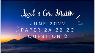 AQA Level 3 Core Maths June 2022 Paper 2A 2B 2C Question2 [upl. by Ynogoham]