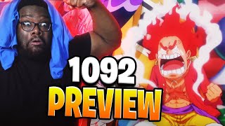 LUFFY GOES GEAR 5 GOD One Piece 1092 Preview Reaction [upl. by Htennek]