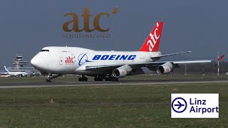 Aerotranscargo Boeing 747 landing at Linz Airport LOWL LNZ ERBBC [upl. by Nnalyrehs]