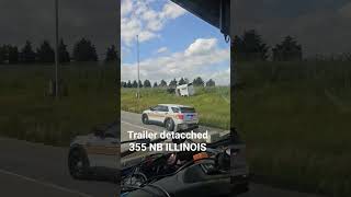 Trailer with horses detachedviral viratrending accidenttruck trucking [upl. by Fugate]