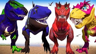 Carnage SHARK TREX Vs THOR MEGALODON amp Dracodentitan VREX Jurassic World Evolution Dinosaurs Fight [upl. by Reldnahc442]