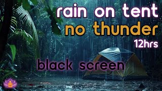 Black Screen Rain on Tent No Thunder  Rain Ambience  Rain Sounds for Sleeping [upl. by Eelyrehc]