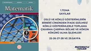 Üslü ve köklü gösterimlerin birbiri cinsinden ifade edilmesi 25262728 ve 29sayfa [upl. by Adalie]