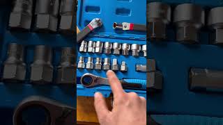 40 JEUCLEL 17PCS Pass Through Socket Set Chrome Vanadium Steel low profile ratchet wrench adapter [upl. by Farhsa317]