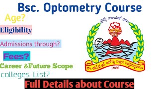 Bsc Optometry Course full Details video 👍 [upl. by Anora]