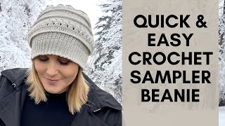 Slouchy Sampler Beanie that is FAST FUN amp EASY to Crochet [upl. by Vincentia83]