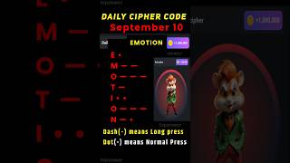 Daily cipher hamster kombat today  10 September hamster kombat daily cipher combo  5 million coins [upl. by Tibbetts832]