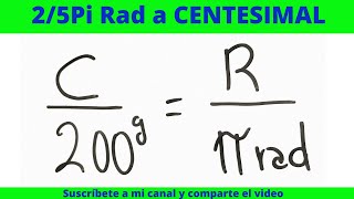 CONVERTIR RADIANES A GRADOS CENTESIMALES [upl. by Auqcinahs]