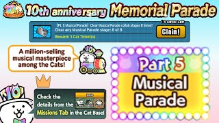 The Battle Cats Pt 5 Musical Parade All 1 Crown Stages [upl. by Mikes]