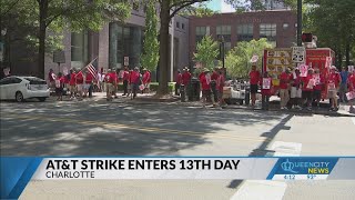 ATampT workers continue to strike over contract negotiations [upl. by Sadler596]