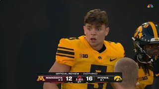 Iowa clutch punt return TD vs Minnesota gets overturned due to invalid fair catch signal [upl. by Ronal]