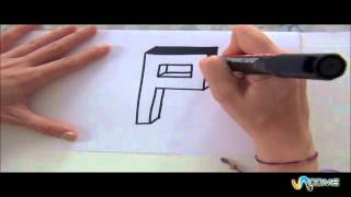 Come disegnare la lettera P in 3D [upl. by Rutra]