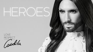 Conchita Wurst – HEROES lyrics video [upl. by Ahsirt]