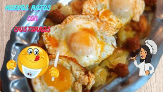 HUEVOS ROTOS CON CHISTORRA [upl. by Vasilek]