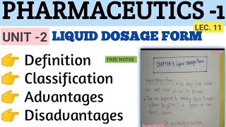 Liquid dosage forms ।। Classification ।। Advantages and Disadvantage । PHARMACEUTICS । Bpharm [upl. by Casey]