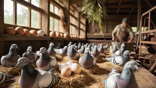 Amazing Pigeons Farm  Process of Raising Millions of Pigeons for Reproduction [upl. by Ydniw]