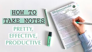 HOW TO TAKE NOTES pretty productive effective note taking  TIPS [upl. by Ettevey]