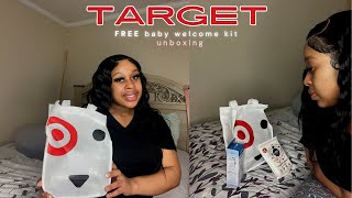 Unboxing my FREE target baby bag First time mom FREE baby items [upl. by Antin]