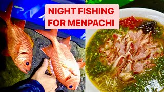 NIGHT FISHING for MENPACHI in Hawaii  Sumo Menpachi Ramen plus Gyotaku fishprint [upl. by Belford]