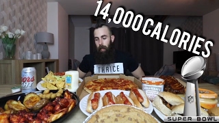 The 14000 Calorie Super Bowl Game Day Feast  BeardMeatsFood [upl. by Ainitsirhc]