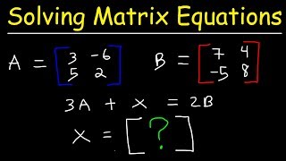 Solving Matrix Equations [upl. by Airam]