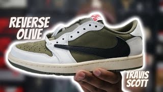 Air Jordan 1 Low Travis Scott quotReverse Olivequot UnboxingampReviewBETTER THAN THE ORIGINAL OLIVE PAIR [upl. by Htiderem]