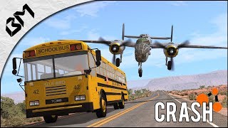 BeamNG Drive  CRASHER UN AVION SUR UN BUS  FlatOut Race [upl. by Olram]